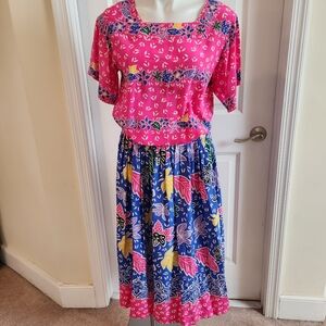 Cadaz Vintage Silk Skirt Set Size 10
